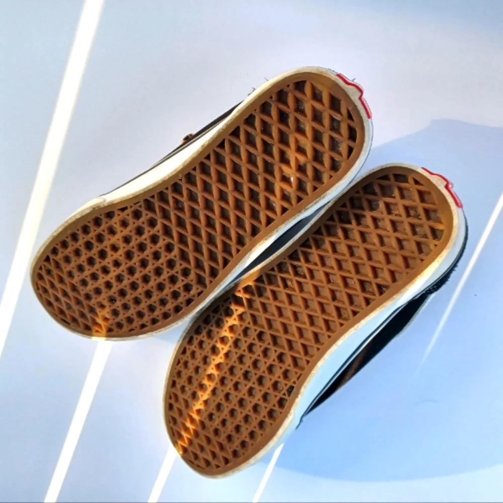 Vans‎ 7 Mens Canvas Old Skool WARD Suede Black White sneakers with Leopard Laces - Picture 3 of 7